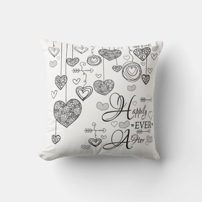 Two Toned Happlily Ever After Throw Pillow (Front)