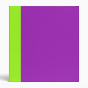 Two-Toned Neon Green & Purple Binder