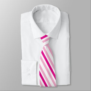 Two Toned Pink and White Geometric Stripes Tie
