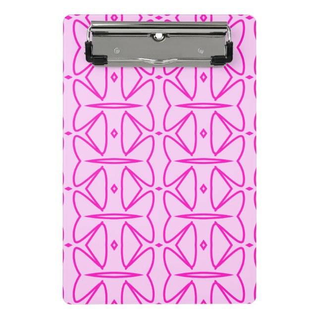 Two Toned Pink Pattern Mini Clipboard (Front)