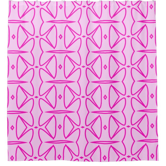 Two Toned Pink Pattern Shower Curtain (Front)