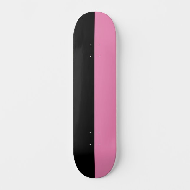 Two Toned Split Colour Half Black and Half Pink Skateboard (Front)