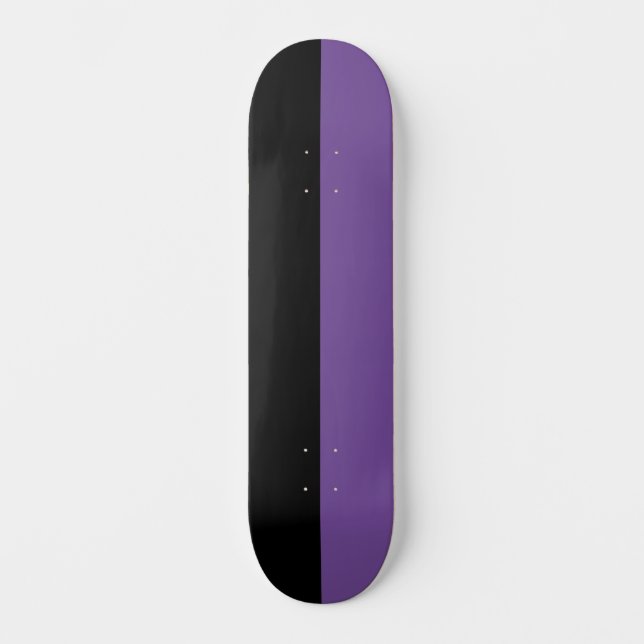 Two Toned Split Colour Half Black and Half Purple Skateboard (Front)