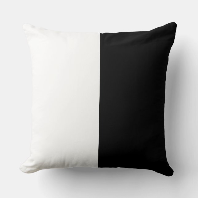 Two tones black white modern decorative  throw pillow (Front)