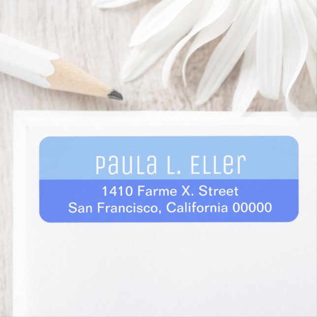 Two Tones of Blue return address label (Insitu)