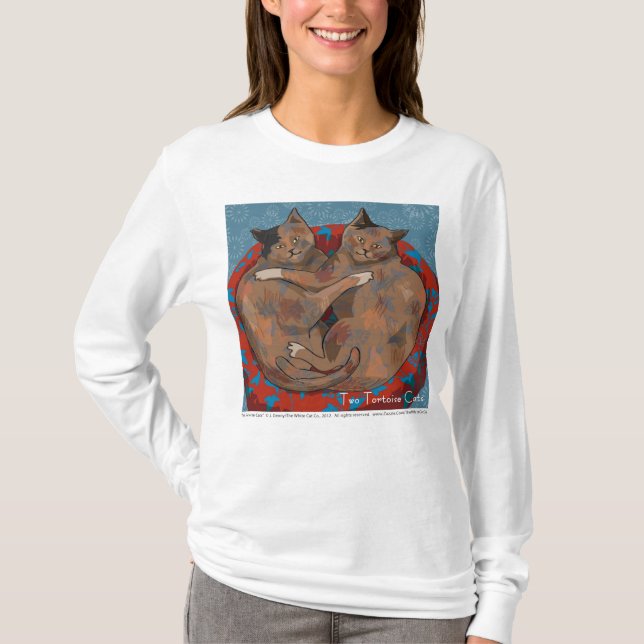 Two Tortoise Shell Cats women's long sleeved shirt (Front)