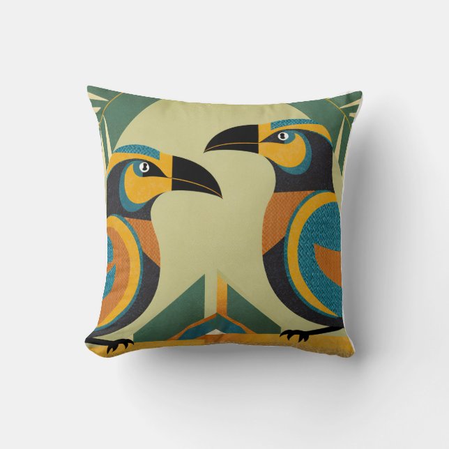 Two Toucans Throw Pillow (Front)