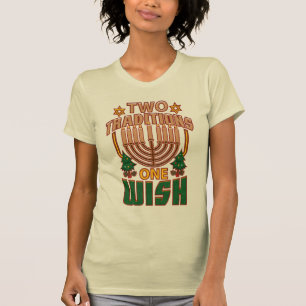 Two Traditions One Wish Happy Hanukkah Christmas T-Shirt