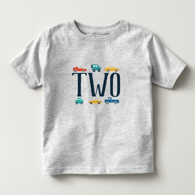 Two Transportation Birthday Shirt (Front)