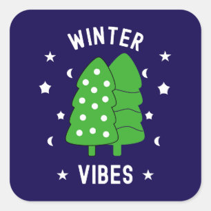 Two Trees Winter Vibes Square Sticker
