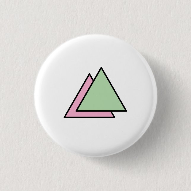 Two triangle chain 1 inch round button (Front)