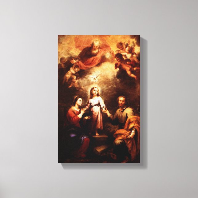 Two Trinities - The Holy Family - Murillo Canvas Print (Front)