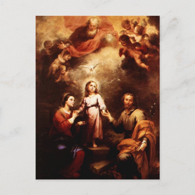 Two Trinities - The Holy Family - Murillo Postcard (Front)