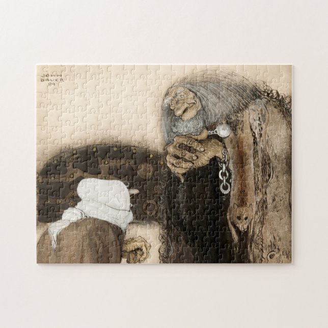 Two Trolls, 1909  by John Bauer Jigsaw Puzzle (Horizontal)