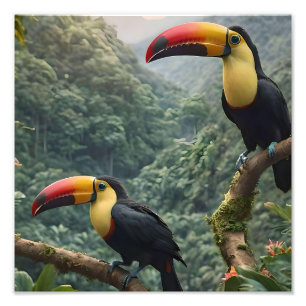 Two Tropical Toucan Birds, Photo Print
