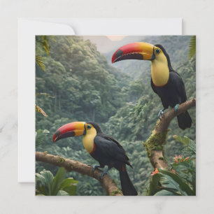 Two Tropical Toucan Birds, Save The Date