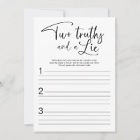 Two Truths And A Lie Bridal Shower Game