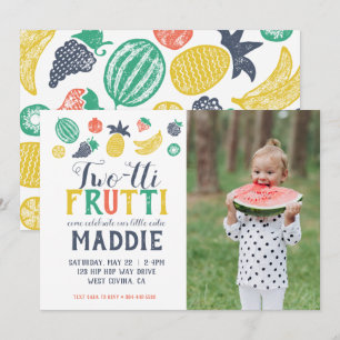 Two-tti Fruiti Second Birthday Photo Invitation