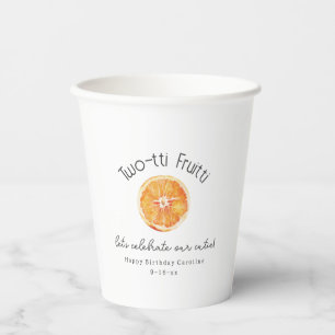 Two-tti Fruitti Cutie Citrus Fruit Birthday Paper Cups
