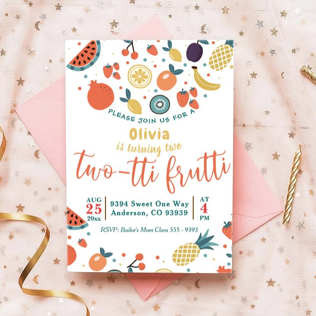 TWO-tti Fruitti | Fruit 2nd Birthday Invitation (Creator Uploaded)