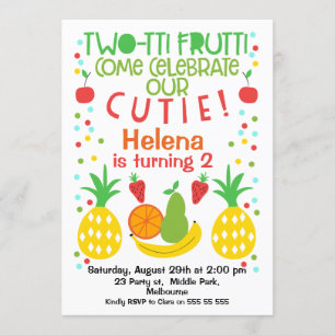 Two-tti Frutti 2nd Birthday Invitation