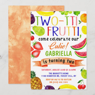 Two-tti Frutti 2nd Birthday Invitations