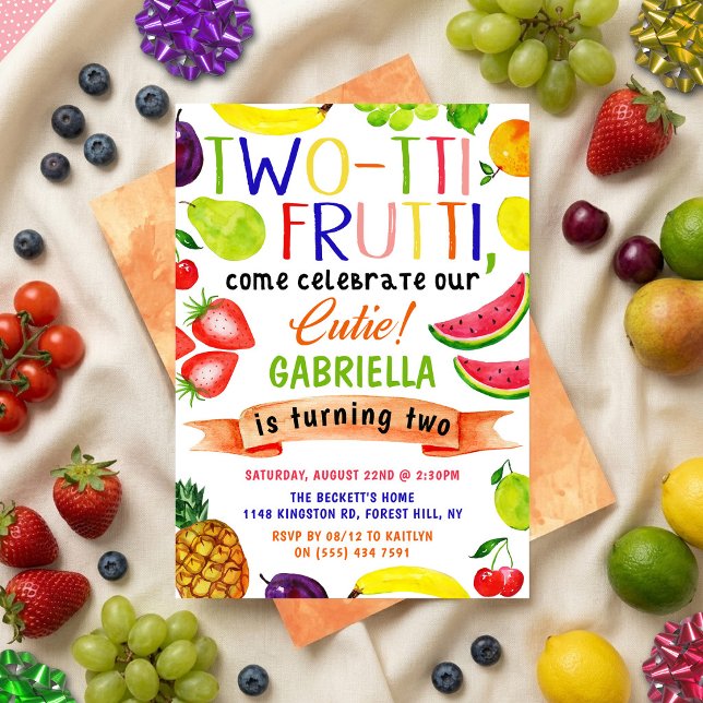 Two-tti Frutti 2nd Birthday Invitations (Creator Uploaded)
