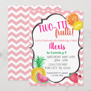 Two-tti Frutti 2nd Birthday Party Invitation