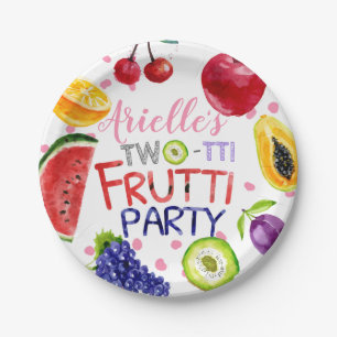 Two-tti frutti Birthday Paper Plates Tutti fruity