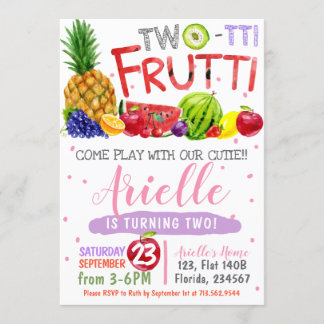 Two-Tti Frutti Birthday Party Invitation