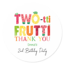 Two-tti Frutti Cutie Fruit 2nd Birthday Thank You