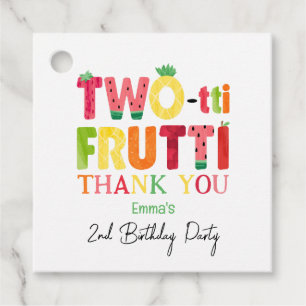 Two-tti Frutti Cutie Fruit 2nd Birthday Thank You Favour Tags