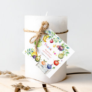 Two-tti Frutti Dancing Fruits 2nd Birthday Party Favour Tags
