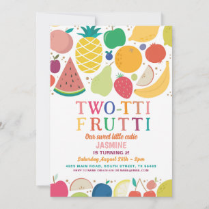 Two-tti Frutti Fruit Birthday Party 2nd Tutti Invitation
