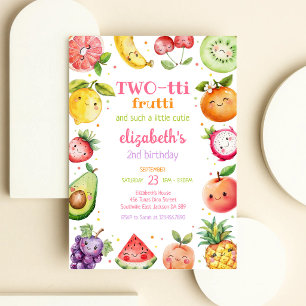 Two-tti Frutti Fruit Kids 2nd Birthday Invitation