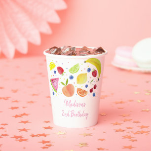 Two-tti Frutti Fruit Second Birthday Paper Cups