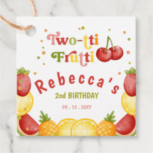 Two-tti Frutti Fruity Fun Second Birthday Party Favour Tags