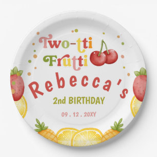 Two-tti Frutti Fruity Fun Second Birthday Party Paper Plate