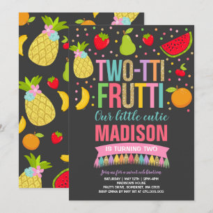 Two-tti Frutti Party Invitation 2nd Birthday Party