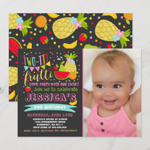 Two-tti Frutti Party Invitation 2nd Birthday Party