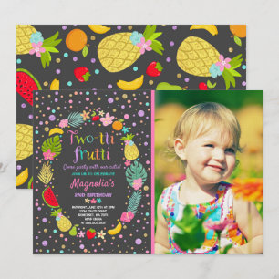 Two-tti Frutti Party Invitation 2nd Birthday Party