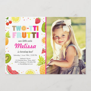 Two-tti frutti party invite Tutti fruity birthday