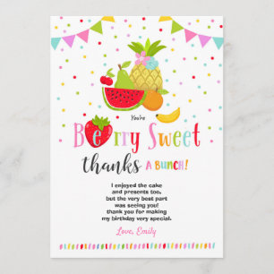 Two-tti Frutti Thank You Card Two-tti Frutti Party