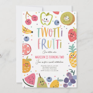 Two-tti Frutti Tropical 2nd Birthday Invitation