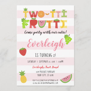 Two-tti Frutti - Tutti Fruity Birthday Invitation