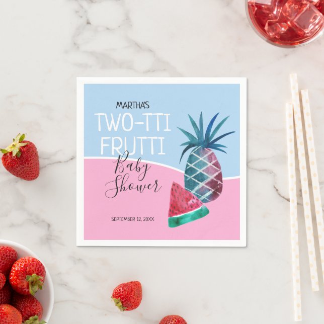 Two-tti Frutti Twins Baby Shower Napkin (Insitu)