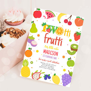 Two-tti Frutti Twotti Fruit Tropical 2nd Birthday  Invitation