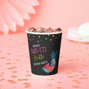 Two-tti Frutti Watercolor 2nd Birthday Party Paper Paper Cups