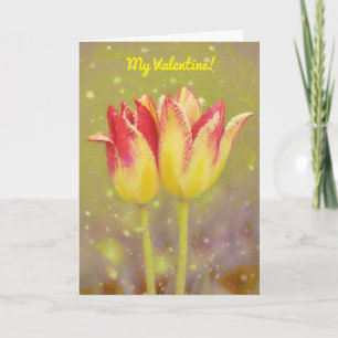 Two Tulip Flowers Together Valentine's Day Card