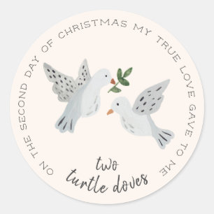 Two Turtle Doves Classic Round Sticker